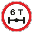 Дорожный знак 3.12 «Ограничение нагрузки на ось» (металл 0,8 мм, II типоразмер: диаметр 700 мм, С/О пленка: тип Б высокоинтенсив.)